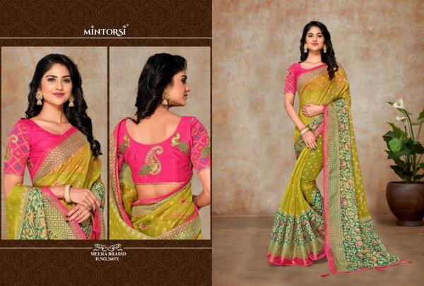 Mintorsi Meera Brasso Fancy Organza Saree Collection